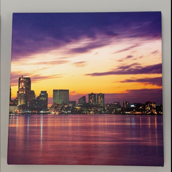 3 piece canvas of Boston skyline - Picture 4 of 4